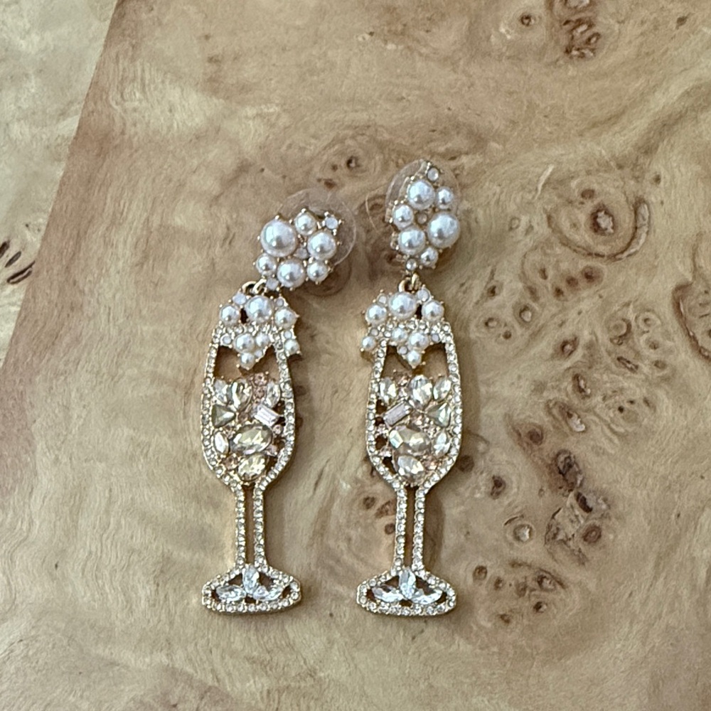 Bauble Bar bubbly champagne earrings